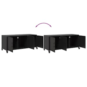 TV skříňka černá 100,5 x 39 x 43,5 cm ocel - obrázek 9