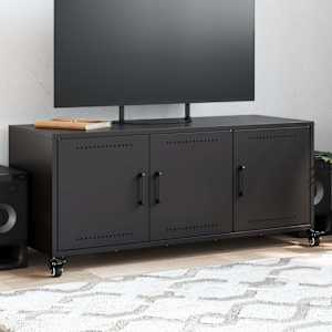 TV skříňka černá 100,5 x 39 x 43,5 cm ocel - obrázek 1
