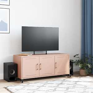 TV skříňka růžová 100,5 x 39 x 43,5 cm ocel - obrázek 3