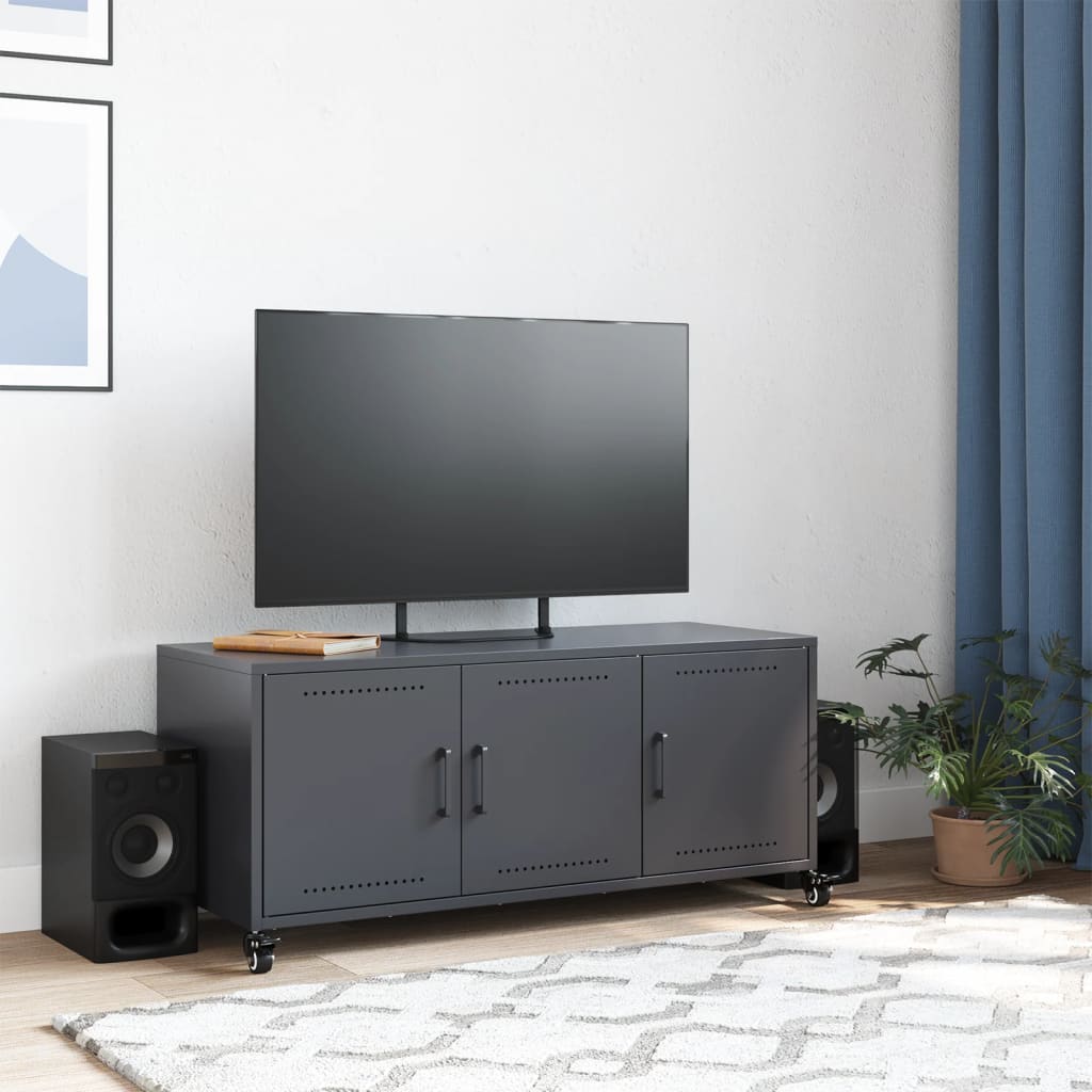 vidaXL antracitszürke acél TV-szekrény 100,5 x 39 x 43,5 cm