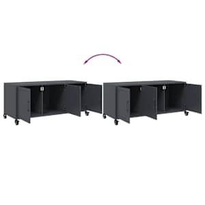 TV skříňka antracitová 100,5 x 39 x 43,5 cm ocel - obrázek 9
