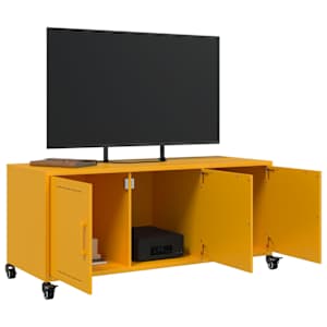 TV skříňka hořčicově žlutá 100,5 x 39 x 43,5 cm ocel - obrázek 4