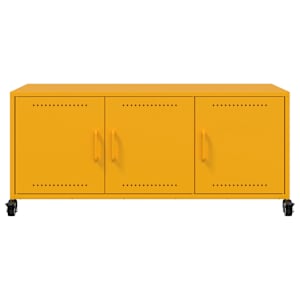 TV skříňka hořčicově žlutá 100,5 x 39 x 43,5 cm ocel - obrázek 6