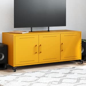 TV skříňka hořčicově žlutá 100,5 x 39 x 43,5 cm ocel - obrázek 1