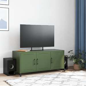 TV skříňka olivově zelená 100,5 x 39 x 43,5 cm ocel - obrázek 3