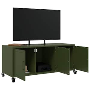 TV skříňka olivově zelená 100,5 x 39 x 43,5 cm ocel - obrázek 4