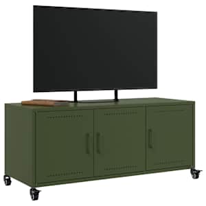 TV skříňka olivově zelená 100,5 x 39 x 43,5 cm ocel - obrázek 5
