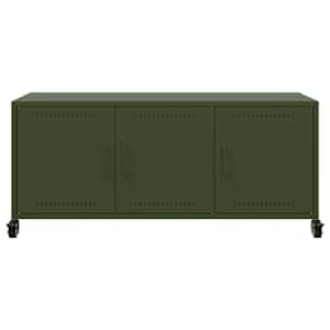 TV skříňka olivově zelená 100,5 x 39 x 43,5 cm ocel - obrázek 6