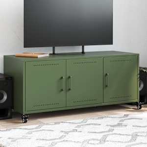 TV skříňka olivově zelená 100,5 x 39 x 43,5 cm ocel - obrázek 1