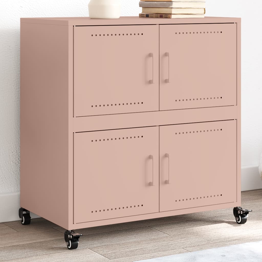 vidaXL Sideboard Rosa 68,5x39x72 cm Kaltgewalzter Stahl