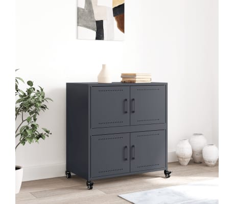 vidaXL Dressoir 68x39x72 cm staal antracietkleurig