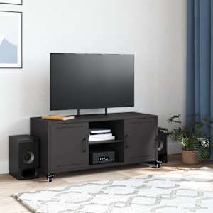 TV skříňka černá 100,5 x 39 x 43,5 cm ocel - obrázek 3
