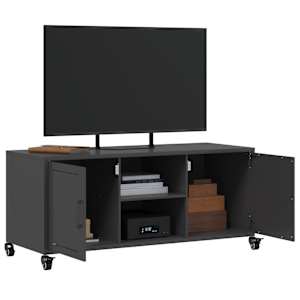 TV skříňka černá 100,5 x 39 x 43,5 cm ocel - obrázek 5