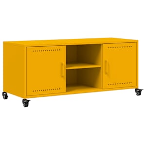 TV skříňka hořčicově žlutá 100,5 x 39 x 43,5 cm ocel - obrázek 2