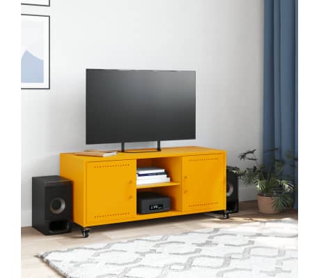 vidaXL TV-Schrank Senfgelb 100,5x39x43,5 cm Stahl