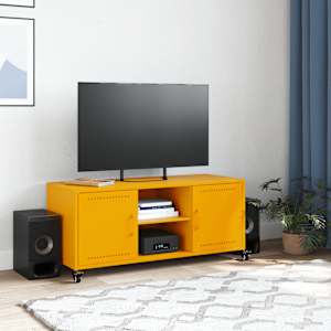 TV skříňka hořčicově žlutá 100,5 x 39 x 43,5 cm ocel - obrázek 3