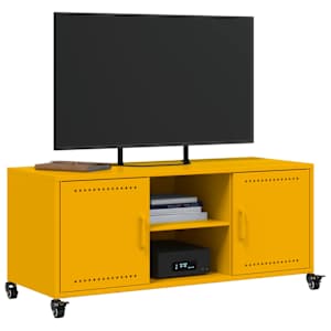TV skříňka hořčicově žlutá 100,5 x 39 x 43,5 cm ocel - obrázek 4