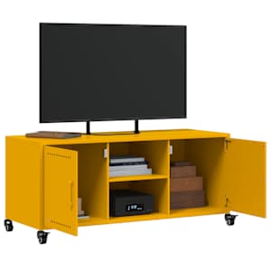 TV skříňka hořčicově žlutá 100,5 x 39 x 43,5 cm ocel - obrázek 5