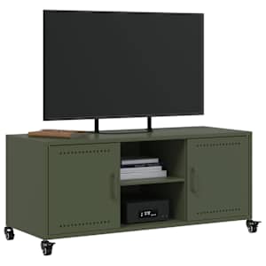 TV skříňka olivově zelená 100,5 x 39 x 43,5 cm ocel - obrázek 4