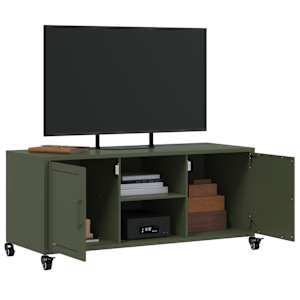 TV skříňka olivově zelená 100,5 x 39 x 43,5 cm ocel - obrázek 5