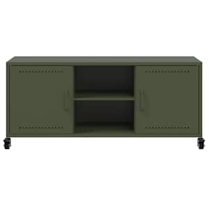TV skříňka olivově zelená 100,5 x 39 x 43,5 cm ocel - obrázek 6