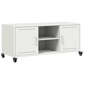 TV skříňka bílá 100,5 x 39 x 43,5 cm ocel - obrázek 2