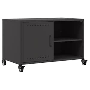 TV skříňka černá 68 x 39 x 43,5 cm ocel - obrázek 2