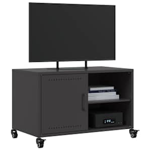 TV skříňka černá 68 x 39 x 43,5 cm ocel - obrázek 4