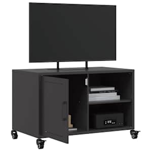 TV skříňka černá 68 x 39 x 43,5 cm ocel - obrázek 5