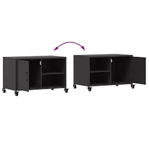 TV skříňka černá 68 x 39 x 43,5 cm ocel - obrázek 10