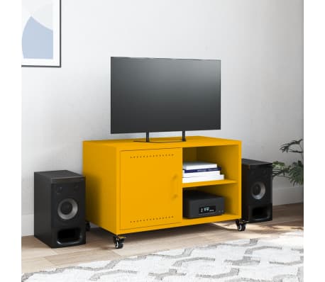 vidaXL TV-Schrank Senfgelb 68x39x43,5 cm Stahl