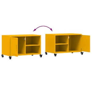 TV skříňka hořčicově žlutá 68 x 39 x 43,5 cm ocel - obrázek 10