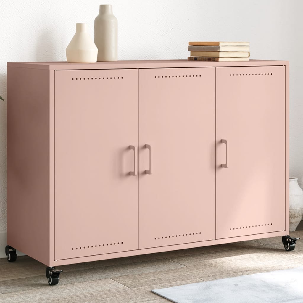 Sideboard Rosa 100,5x39x72 cm Kaltgewalzter Stahl