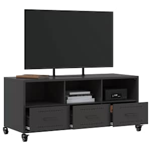 TV skříňka černá 100,5 x 39 x 43,5 cm ocel - obrázek 5