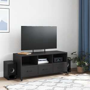 vidaXL TV-Schrank Schwarz 100,5x39x43,5 cm Stahl