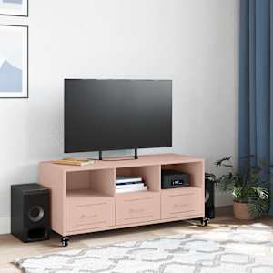 TV skříňka růžová 100,5 x 39 x 43,5 cm ocel - obrázek 3