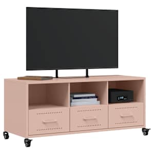 TV skříňka růžová 100,5 x 39 x 43,5 cm ocel - obrázek 4