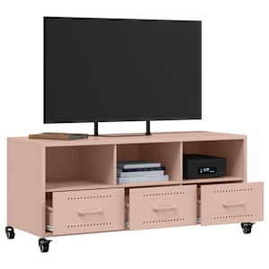 TV skříňka růžová 100,5 x 39 x 43,5 cm ocel - obrázek 5