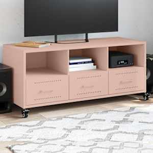 TV skříňka růžová 100,5 x 39 x 43,5 cm ocel - obrázek 1