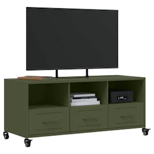 TV skříňka olivově zelená 100,5 x 39 x 43,5 cm ocel - obrázek 4