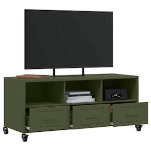 TV skříňka olivově zelená 100,5 x 39 x 43,5 cm ocel - obrázek 5
