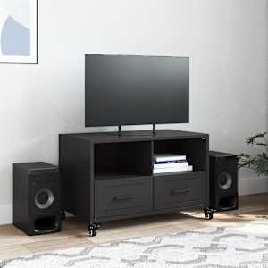 TV skříňka černá 68 x 39 x 43,5 cm ocel - obrázek 3