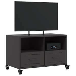 TV skříňka černá 68 x 39 x 43,5 cm ocel - obrázek 4