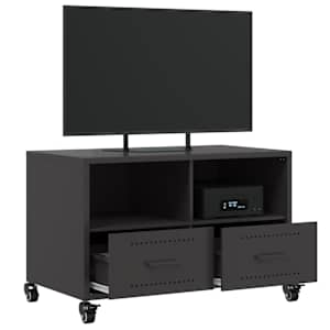 TV skříňka černá 68 x 39 x 43,5 cm ocel - obrázek 5