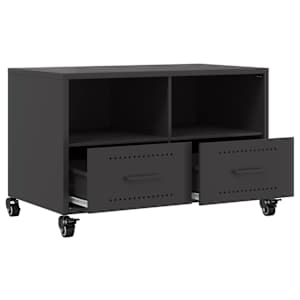 TV skříňka černá 68 x 39 x 43,5 cm ocel - obrázek 9