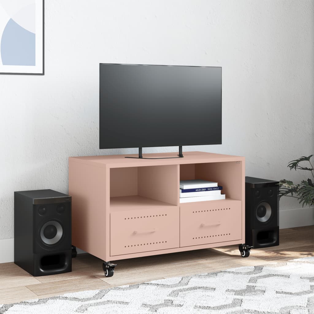 vidaXL Tv-meubel 68x39x43,5 cm staal roze afbeelding