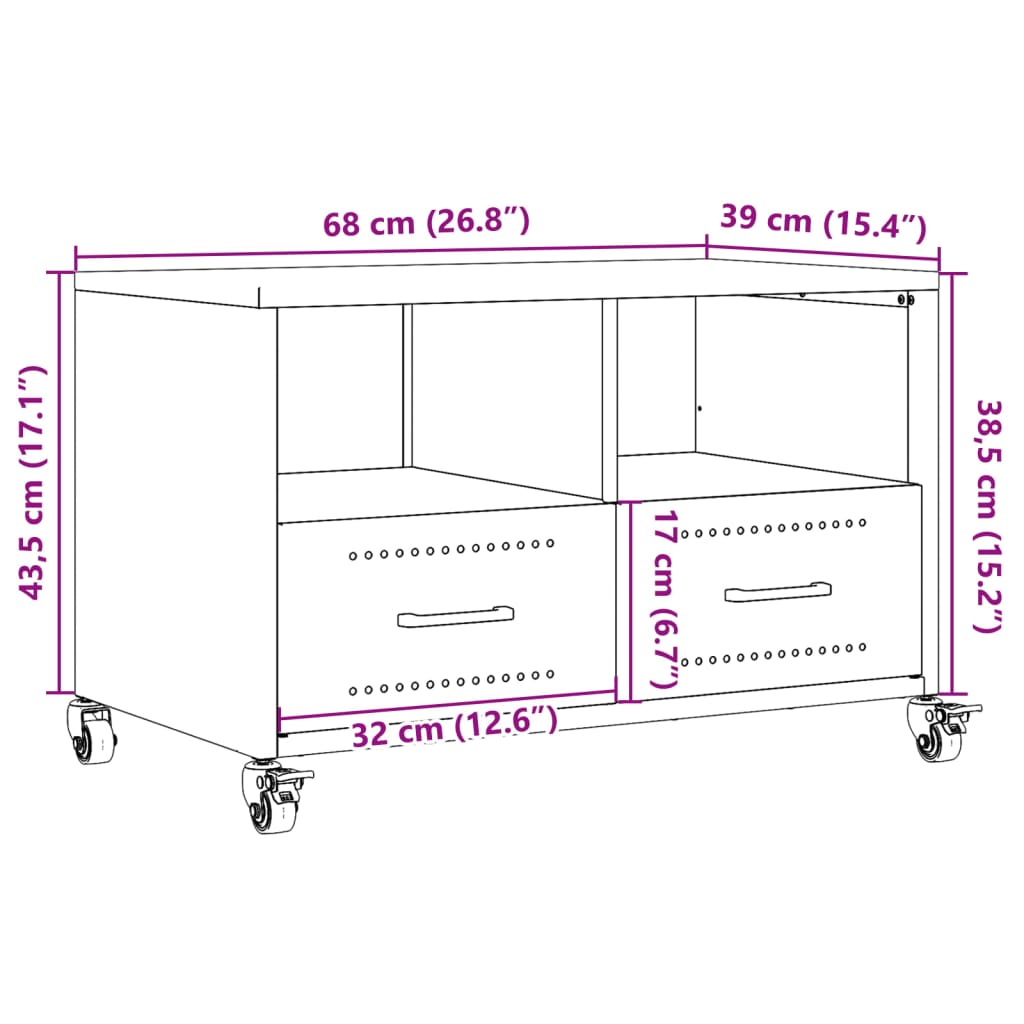 TV Stand Sideboard Entertainment Center Media Unit Cold-rolled Steel vidaXL - Picture 45 of 78