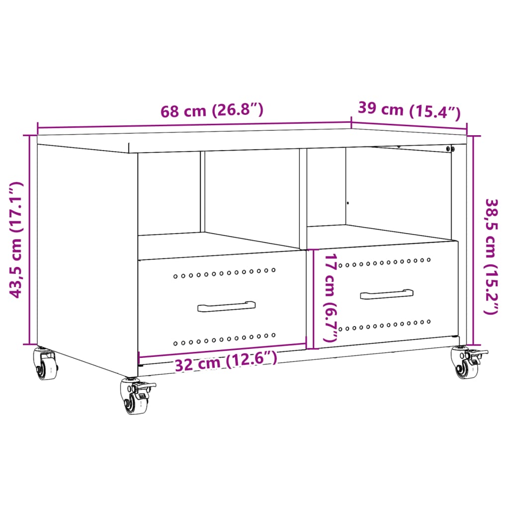 TV Stand Sideboard Entertainment Center Media Unit Cold-rolled Steel vidaXL - Picture 9 of 78