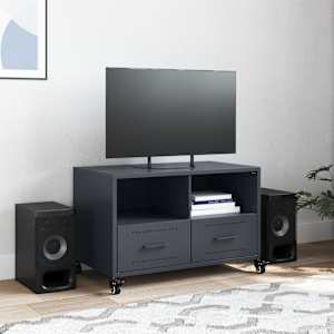 TV skříňka antracitová 68 x 39 x 43,5 cm ocel - obrázek 3