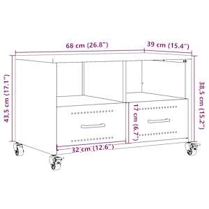 TV skříňka antracitová 68 x 39 x 43,5 cm ocel - obrázek 13